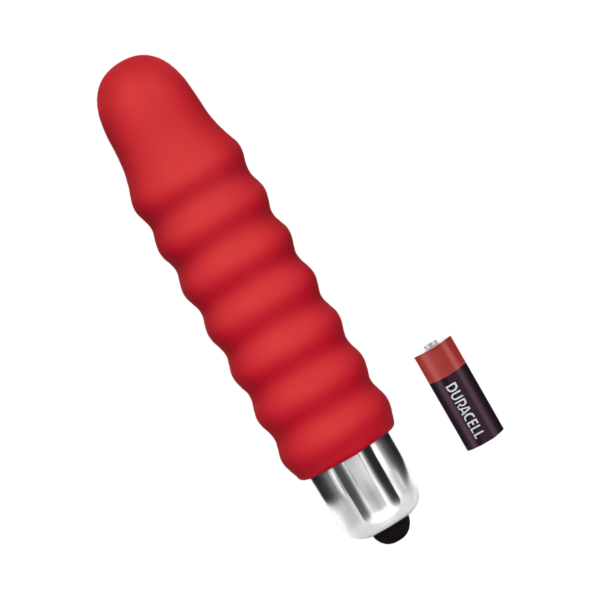 Gerippter Minivibrator aus Silikon, 10 cm