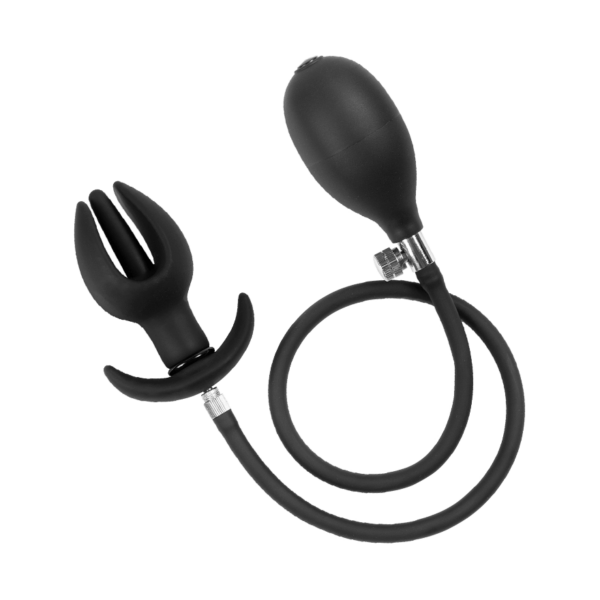 Latex Play - Inflatable Anal Tulip-Shaped Plug with Pump 11 cm